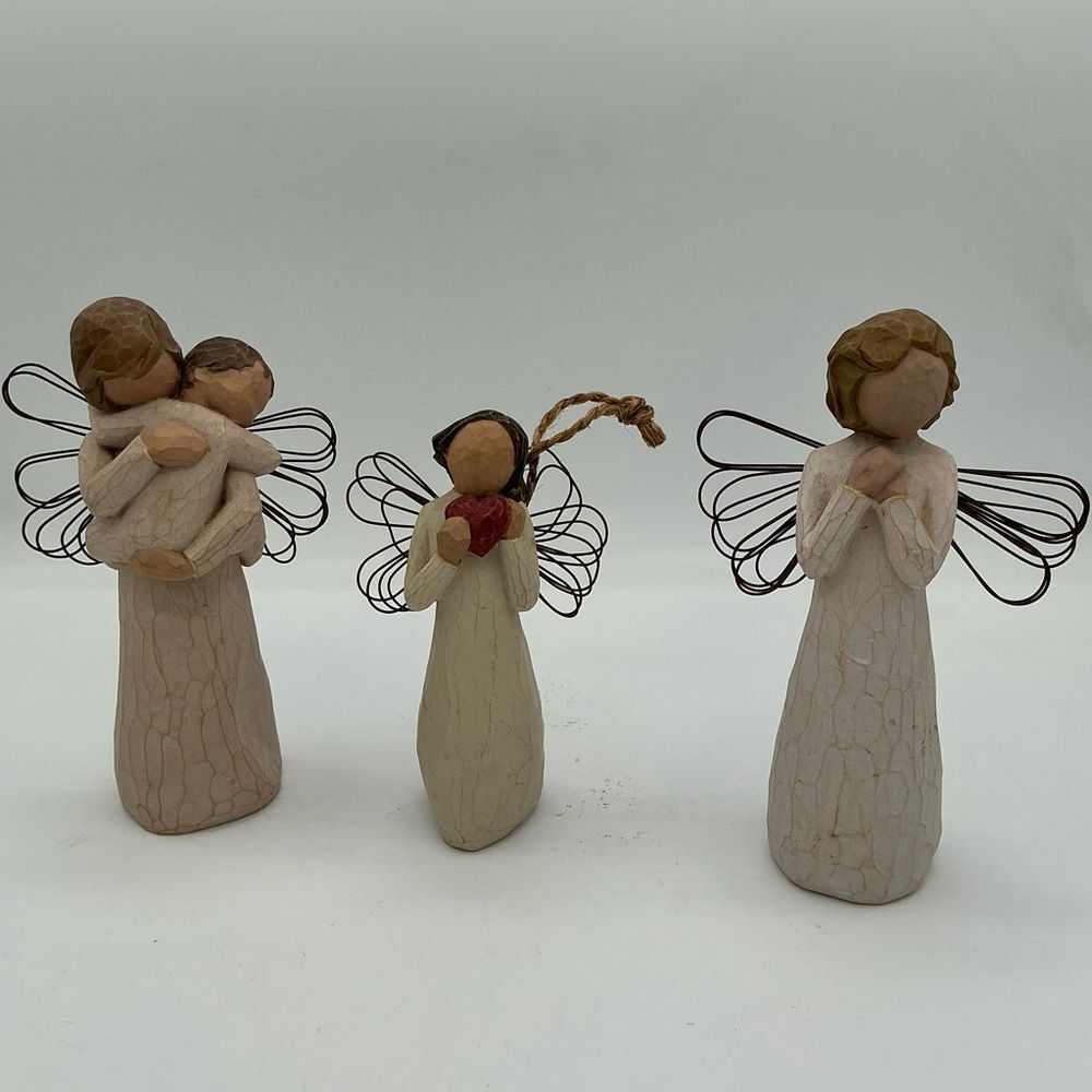 Set of Three Angel Willow Tree Figurines